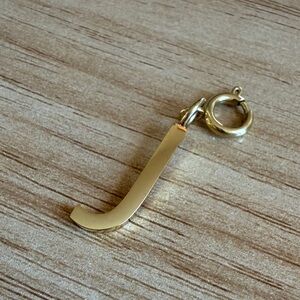 Stainless Steel 3/4” Gold Initial ‘J’ Pendant Charm